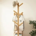 thumbnail image 4 of Colourtree Bamboo Clothes Rack,Garment Rack with Drawers and Shelves,5 Tier Storage Shelves with 6 Hanging Hooks,Coat Rack,Wardrobe Closet for Entryway Guestroom Kids Bedroom (39.4inch Width), 4 of 5