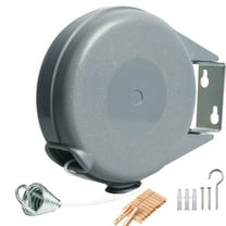 BTideas Retractable Clothesline,40 feet Wall Mount Laundry Clothesline for Indoor Outdoor, PVC,Gray