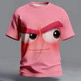 thumbnail image 2 of IWRICH Men's Oversize Short Sleeve T Shirts Funny Face Printed Crew Neck Tops Casual Summer Beach Holiday Tees 01-Pink L, 2 of 3