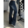 thumbnail image 3 of Kalevest Y2K High Street Low Rise Jeans Blue Women Pants Bootcut Pockets Jeans Streetwear Low Waist Jeans Wide Leg Pants, 3 of 5