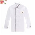 thumbnail image 2 of Uniforms Kitchen Cook Anti-splash Work Clothes Chef Clothes for Restaurant Bar Hotel Outdoor Barbecue (Red Embossed Long Sleeve Size M), 2 of 7