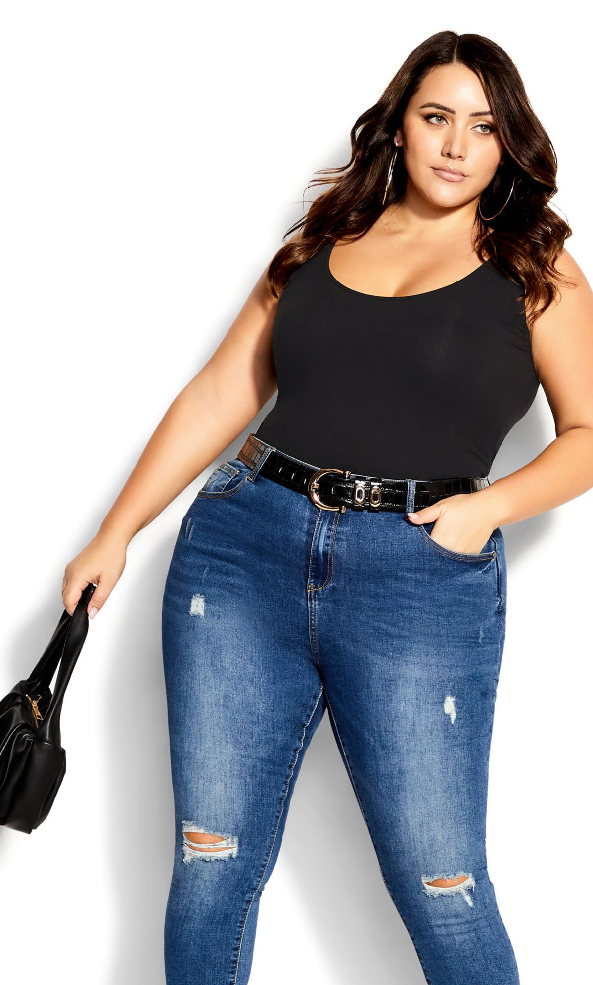 longline black cami top