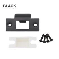 Deadbolt Strike Plates Door Hole Plates Door Striker Plates Reinforcements Garage Deadbolt Cover Deadbolt Cover Plate with Mounting Screws for Security and Reinforcement, Black