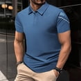 thumbnail image 2 of JTieacloth Collared T Shirt Men's Summer Lapel Short Sleeve Summer Thin Business Ice Silk Blue L, 2 of 4
