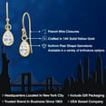 thumbnail image 2 of Gem Stone King 14K Yellow Gold White Zirconia Earrings for Women | 0.78 Cttw | Gemstone Birthstone | Pear Shape 6X4MM, 2 of 6