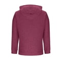 thumbnail image 6 of cocolona Womens Plus Size Knit Cardigan Oversized Long Sleeve Hooded Drawstring Jacket Solid Color Casual Zipper Fall Tops, 6 of 7