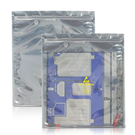 Pack of 500 Static Shielding Zipper Bags 18 x 18. Grey Electrostatic Bags 18x18. Seal Top Closure. Transparent Material. Great for Electronical Sensitive Components.