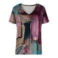 thumbnail image 3 of Rciityk Womens Summer Tops Short Sleeve V Neck Fashion Casual Print Shirts Loose T Shirts, 3 of 3