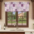 thumbnail image 6 of 2 Pack Valances for Window, Boho Purple Flowers Short Curtains for Kitchen Bedroom Living Room, Spring Floral Botanical Patchwork Vintage Rod Pocket Small Window Treatment Valance Drapes 42 x 18 Inch, 6 of 8