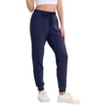 thumbnail image 3 of Women Sweatpants Cotton MIUOWANP Women'S Solid Color Overalls Women'S Casual High-Waisted Drawstring Pocket Sweatpants Navy XXL, 3 of 4
