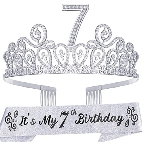 MEANT2TOBE Purple Princess 7th Birthday Sash And Tiara Set - Glitter - View #7