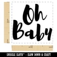 thumbnail image 2 of Oh Baby Script Shower Pregnancy Self-Inking Rubber Stamp Ink Stamper - Green Ink - Small 1 Inch, 2 of 7