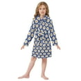 thumbnail image 6 of FORMRS Niños Bathrobe Unisex Hooded Robe Soft Plush Pajamas Sleepwear, Size 2-3T, Elegant Daisy Pattern, 6 of 7
