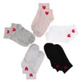 thumbnail image 4 of GOOHOCHY 5 pares de calcetines con estampado de corazones, calcetines cortos con estampado de corazones, calcetines tobilleros, calcetines de dibujos animados., 4 of 8