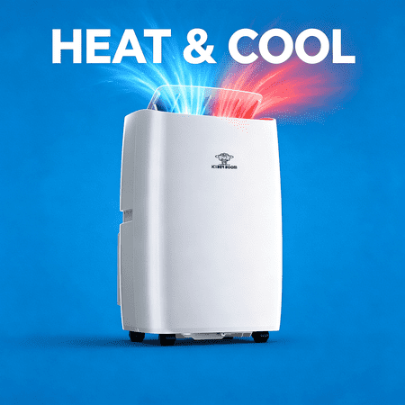 ICYBER BOOM 12000 Btu Portable Air Conditioner with Heat for Rooms up to 600 Sq Ft, 4-in-1 AC Unit, White