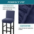 thumbnail image 4 of Yumcute Bar Stool Covers,2 Pack Stretch Bar Stool Covers with Backs Jacquard Bar Stool Chair Covers with Elastic Bands Navy Blue, 4 of 12