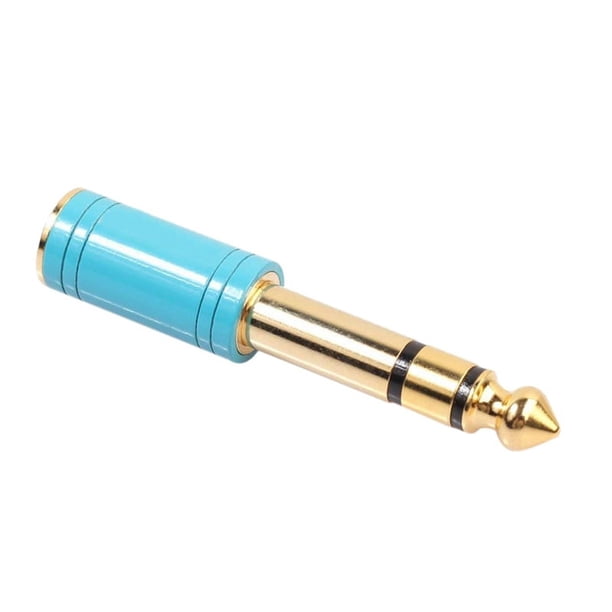 Cable auxiliar para auriculares estéreo (6,5 mm/6,35 mm 1/4" macho a 3,5 mm/1/8" hembra), adaptador de audio para guitarra, amplificador, mezcla de auriculares, altavoz y micrófono (azul)