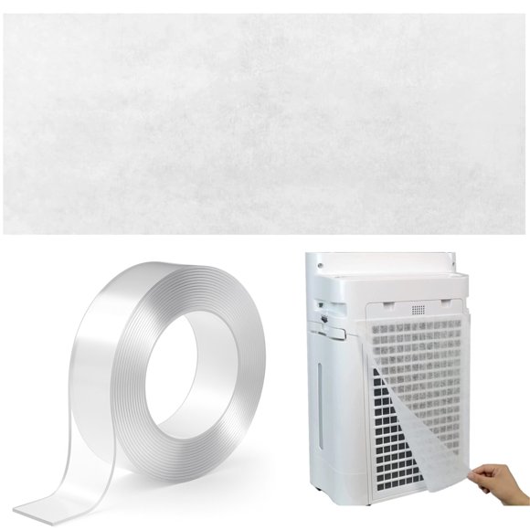 2 Pcs Air Vent Filters, Duct Cleaning Kit with Adhesive Tape, Improves Air Quality, Customizable Dimensions, Compatible with Various Vent Shapes