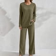 thumbnail image 2 of KICILVS Lounge Sets for Women Ribbed Knit Long Sleeve Top and Wide Leg Pants Set Casual Matching Pajama for Fall Travel Outfit, 2 of 9