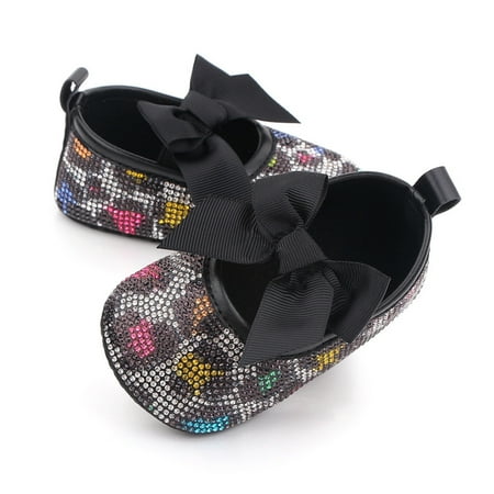 

Herrnalise Baby Girls Bowknot Crystal Drill Point Shoe Soft First Walking Princess Shoe