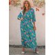 thumbnail image 2 of ABPHQTO Vestido maxi floral verde boho con cuello en V profundo para mujer, 2 of 5
