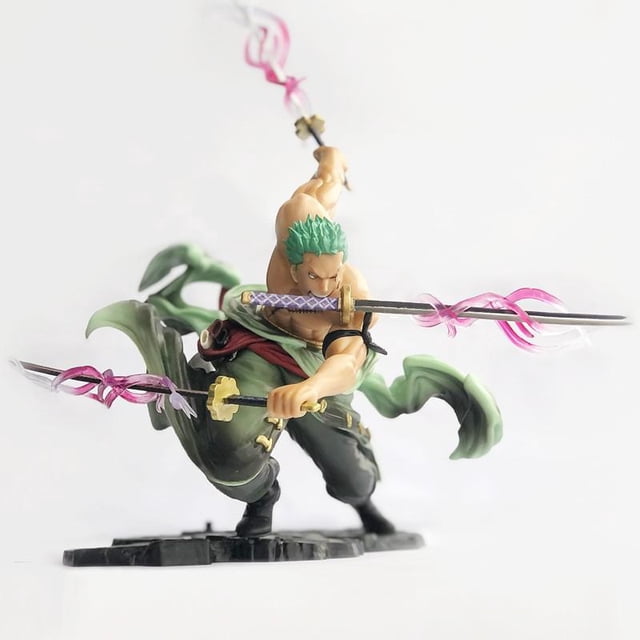 Figura de una pieza de Roronoa Zoro, 26cm de altura, 2 colores, verde, negro, tres mil figuras de Anime del mundo, Juguetes