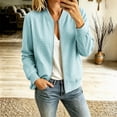 thumbnail image 4 of Enjoytime Plaid Jackets for Women Stand Collar Zip Up Bomber Jacket Fall Fashion Lightweight Casual Long Sleeve Outerwear, 4 of 7