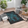 thumbnail image 1 of Rock Music Turkish Area Rug, Doodle Drawing Sketch Drummer Musical Inspirations Monochrome Arrangement, Soft Carpet for Living Room Decor with Distressed Look, 6.6' X 9.6', Sky Blue, by Ambesonne, 1 of 4