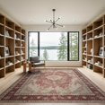 thumbnail image 2 of ODIKA 9'x12' Burgundy Geometric Patchwork Abstract Washable Area Rug Vintage Faded Mosaic Tile Distressed Block Symmetrical Layout for Great Room, Indoor Concept, Large Living Low Pile, Flatwoven, 2 of 7