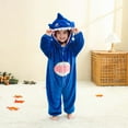 thumbnail image 5 of Toddler Halloween Animal Onesies Long Sleeves Cute Flannel Jumpsuit Hoodie Kids Dress Up Clothes Role-Play Party Blue, 7 M, 5 of 7