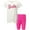 Pink / white, variant on Barbie Little Girls T-Shirt and Shorts Outfit Set Little Kid to Big Kid