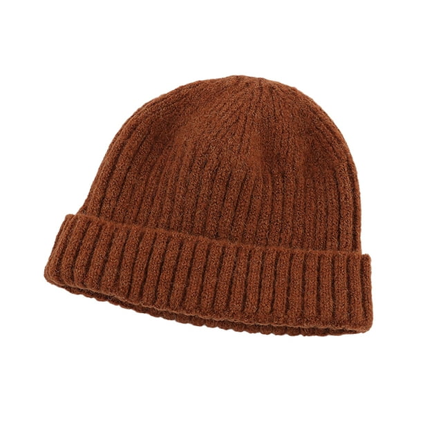 mmirethe Caps Winter Knitted Melon Fashion Wool Protection Hats Casual  Pullover Hip Hop Bonnet Accessories Skiing Cycling caramel