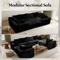 thumbnail image 5 of Kelyda 139'' U Shaped Sectional Couches, Modern Modular Boneless 8 Seater Large Foam Cloud Sofa Black, 5 of 8