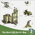 thumbnail image 6 of ENP City Building Set, 677 Pcs Army Military Building Block Kit for Kids, Army Rescue Tower Building Toys, Gift for Boy Girls 6-12, Green, 6 of 7