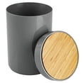 thumbnail image 5 of mDesign Plastic Round Trash Can Small with Swing-Close Lid - Dark Gray/Natural, 5 of 6