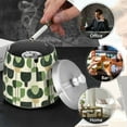 thumbnail image 4 of Yayeee Ashtray with Lid for Cigarette Smokeless Stainless Steel Home Ash Holder, Green Circle, 4 of 7
