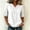 White, variant on Women's V‑Neck Scalloped Lace Embroidery Bubble 3/4 Sleeve Linen Blouse Soft Loose Fit Casual Summer Top Boho for Daily Vacation Beach Wear Coffee M