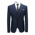 thumbnail image 5 of Cloudstyle Men's Slim Fit Notched Lapel 3-Piece Suit Set, Two-Button Single-Breasted Back Vent Formal Wear, Wrinkle-Free Polyester for Weddings & Business, 5 of 12