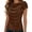 tops 168#Brown, variant on Womens T Shirts Elegant Satin with Ruffle Bow Draped Front and Short Sleeves Slim Fit Blouse Evening Vacation Clothes