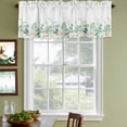 thumbnail image 6 of 2 Pack Modern Leaf Flower Valance for Window Summer Green Eucalyptus Leaves Plant White Floral Kitchen Valance Rod Pocket Short Curtain Topper Decorative Window Treatment for Living Room 42"x12", 6 of 9