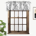 thumbnail image 7 of DriftAway Tree Branch Abstract Ink Printing Lined Thermal Insulated Window Curtain Valance Rod Pocket, 52" x 14" Plus 2" Header Black White, 7 of 7