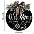 thumbnail image 3 of Letrero Para Colgar En La Puerta Cartel de bienvenida, esperamos que te gusten los perros/gatos, cartel colgante de corona redonda para puerta delantera Wdftyju Libre de BPA, 3 of 3