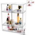 thumbnail image 1 of 5 PCS Organizadores de Maquillaje Apilables - Cajones de Almacenamiento Apilables Transparente, Contenedores de Acrílico para Cambiador, Baño, Cocina o Lavandería, Debajo del Fregadero, Despensa, 1 of 4