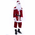 thumbnail image 3 of Traje de Papá Noel de terciopelo de lujo para Navidad, disfraz de adulto para hombre, guantes, chal, sombrero, blusa, cinturón, funda para pies y guantes, cosplay de alta calidad, 3 of 5