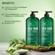 Botanic Hearth Tea Tree Body Wash for Dry Itchy Skin, Antifungal Body Wash with Tea Tree Oil, Sulfate & Paraben Free, 16 fl oz, Pack of 2