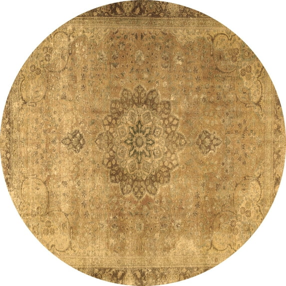 Ahgly Company Indoor Round Persian Brown Traditional Area Rugs, 8' Round