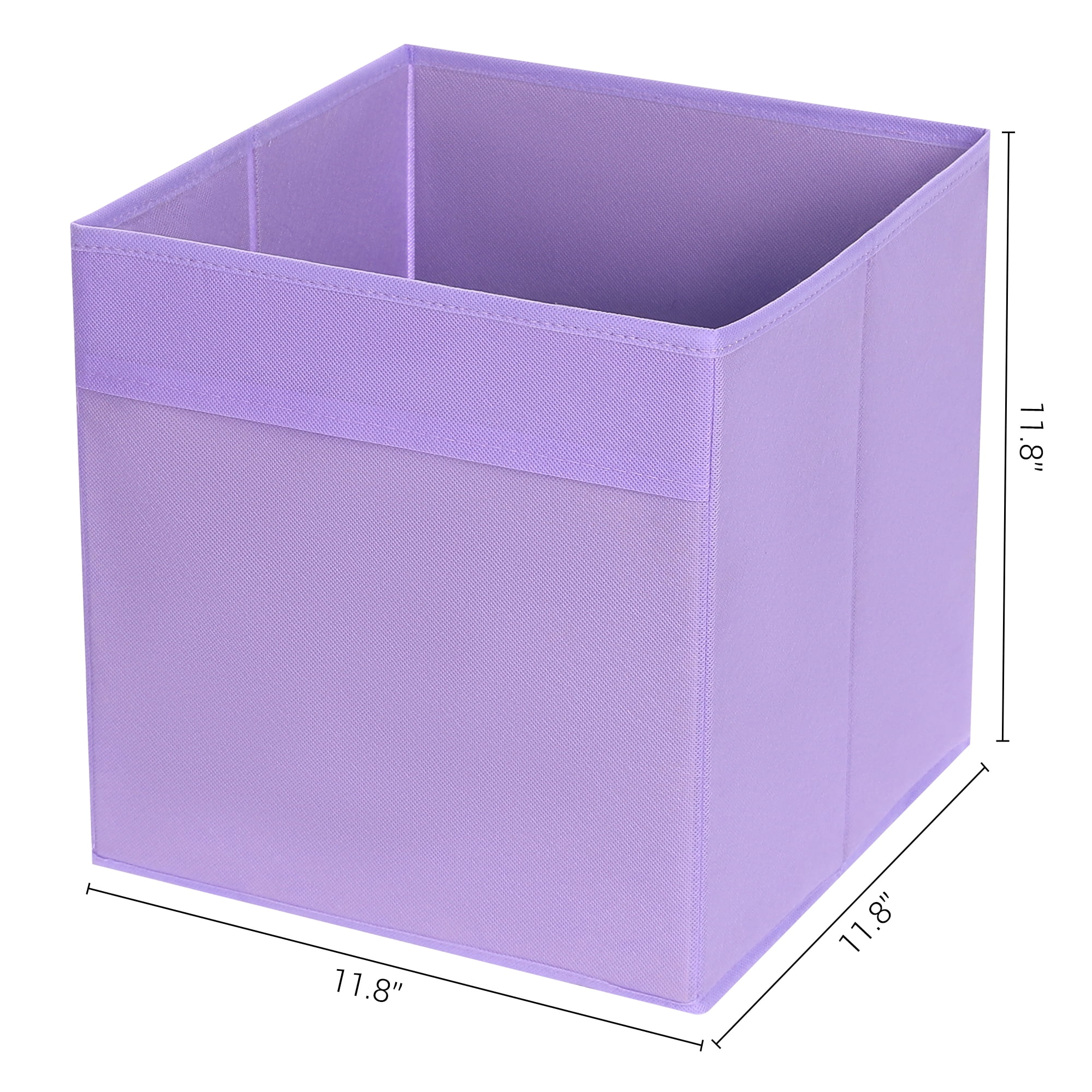 Unique Bargains Fabric Storage Cube Storage Bin Storage Basket Purple 12*12*12in