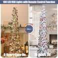 thumbnail image 3 of Árbol de Navidad SINTENILL de 6 pies con 100 luces LED, oropel plateado, 3 of 9