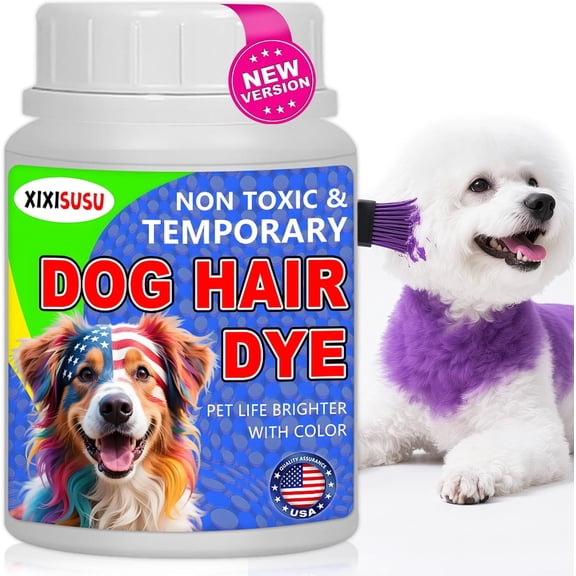 Hair Dye for Dogs - 3.5 oz Purple Dog Safe Dye | Temporary Pet Hair Dye | Vibrant Colors for Dog Grooming | Easy to Apply | Fun Pet Grooming Solution (Purple,3.5 Fl.oz)
