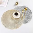 thumbnail image 2 of Coaster Plate, 4 Pieces Placemats Placemats Table Mats for Dining Room Kitchen Table (Silver, 38cm), 2 of 5